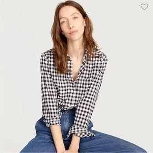 J. Crew Classic-fit shirt in crinkle gingham